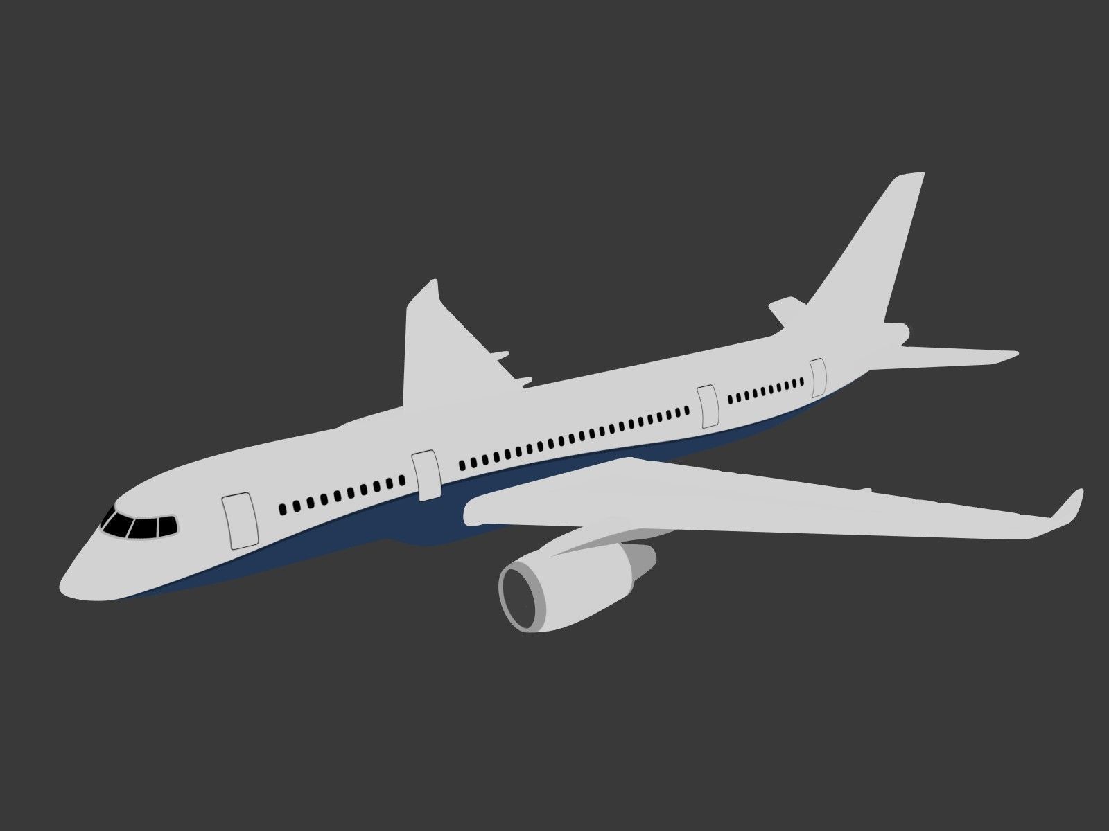 Generic Airliner - Plane - Airplane -- LowPoly Low-poly 3D model_2