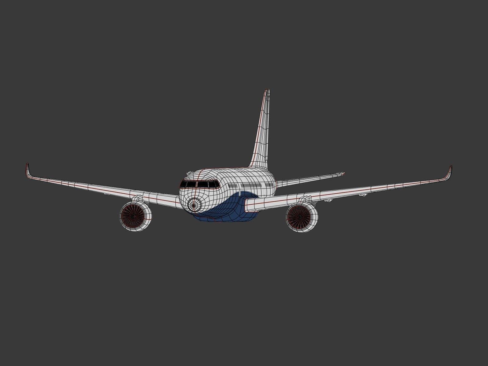 Generic Airliner - Plane - Airplane -- LowPoly Low-poly 3D model_5