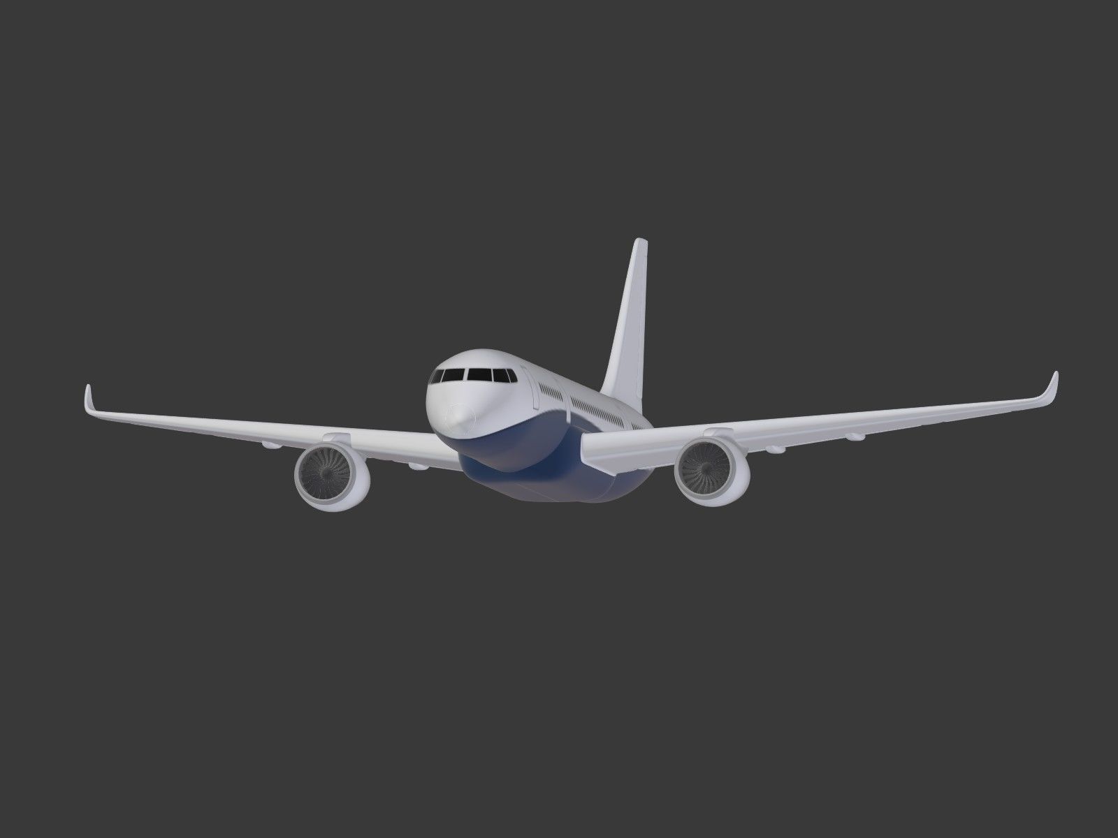 Generic Airliner - Plane - Airplane -- LowPoly Low-poly 3D model_6