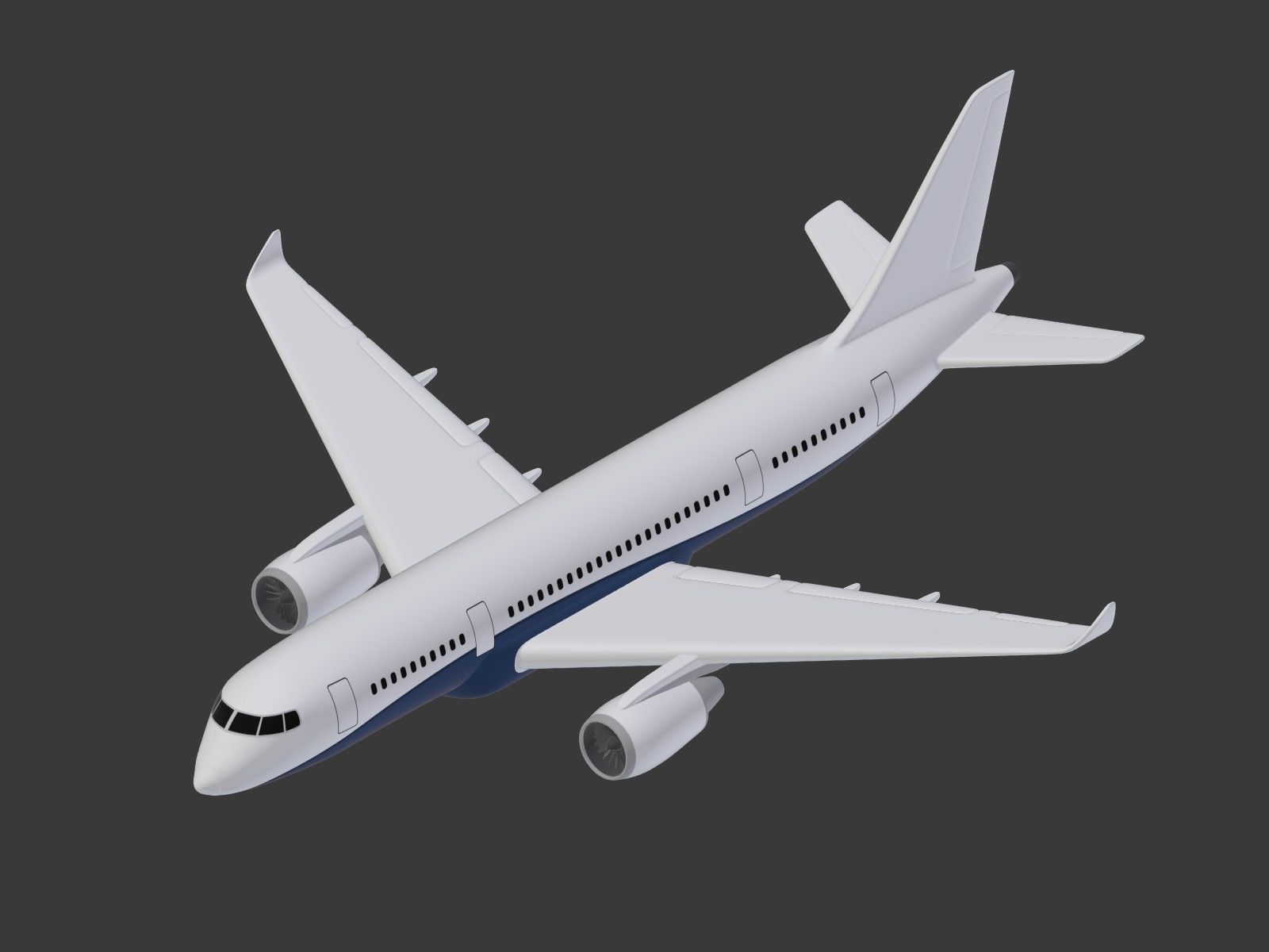 Generic Airliner - Plane - Airplane -- LowPoly Low-poly 3D model_10