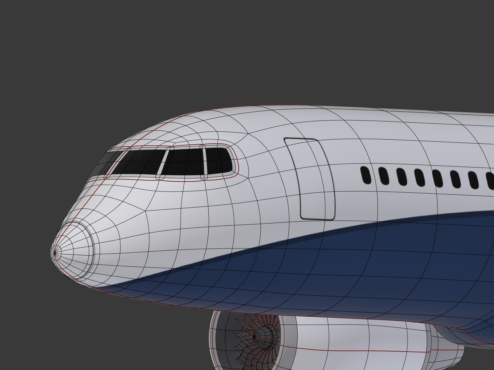 Generic Airliner - Plane - Airplane -- LowPoly Low-poly 3D model_26