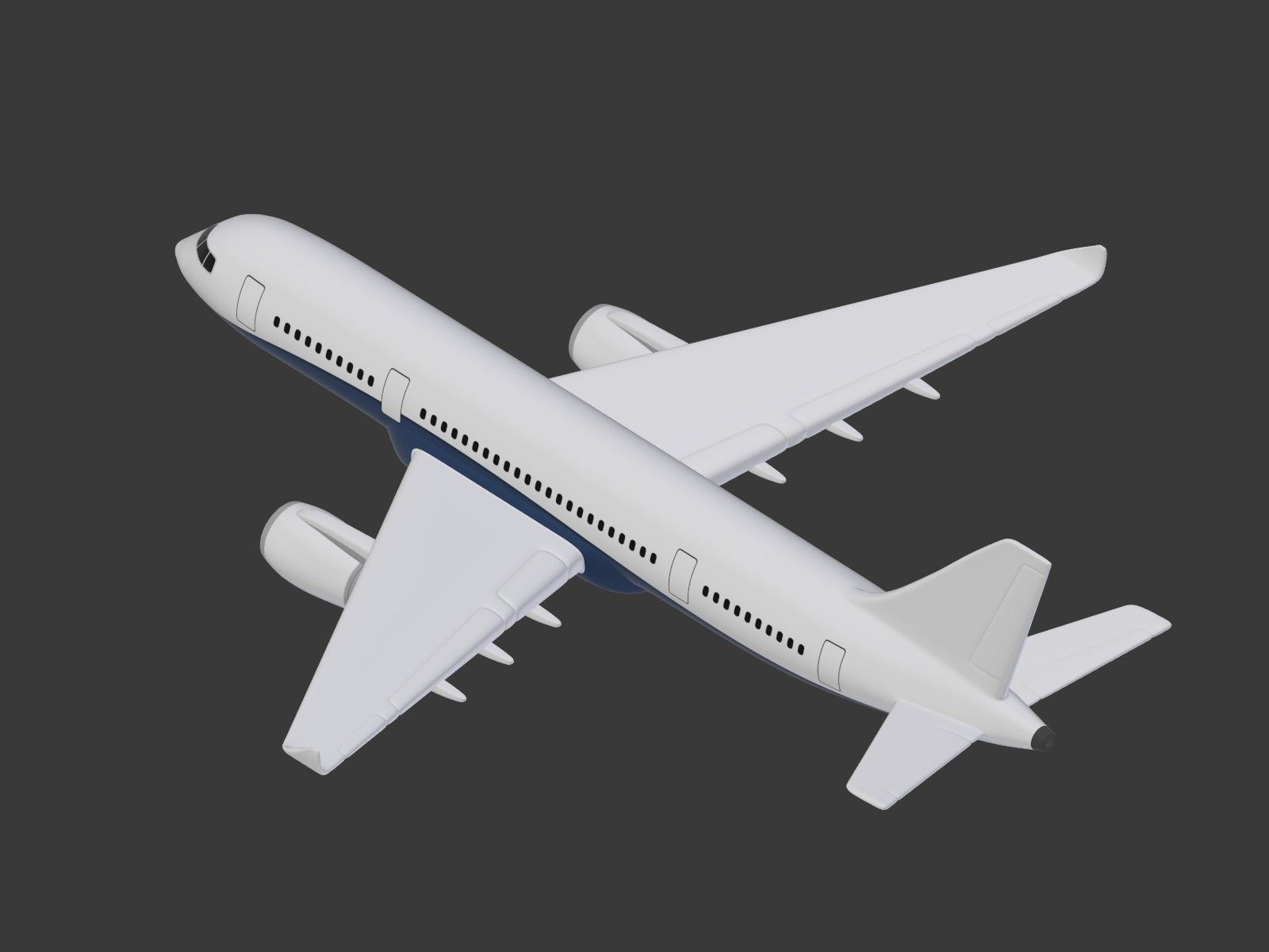 Generic Airliner - Plane - Airplane -- LowPoly Low-poly 3D model_15