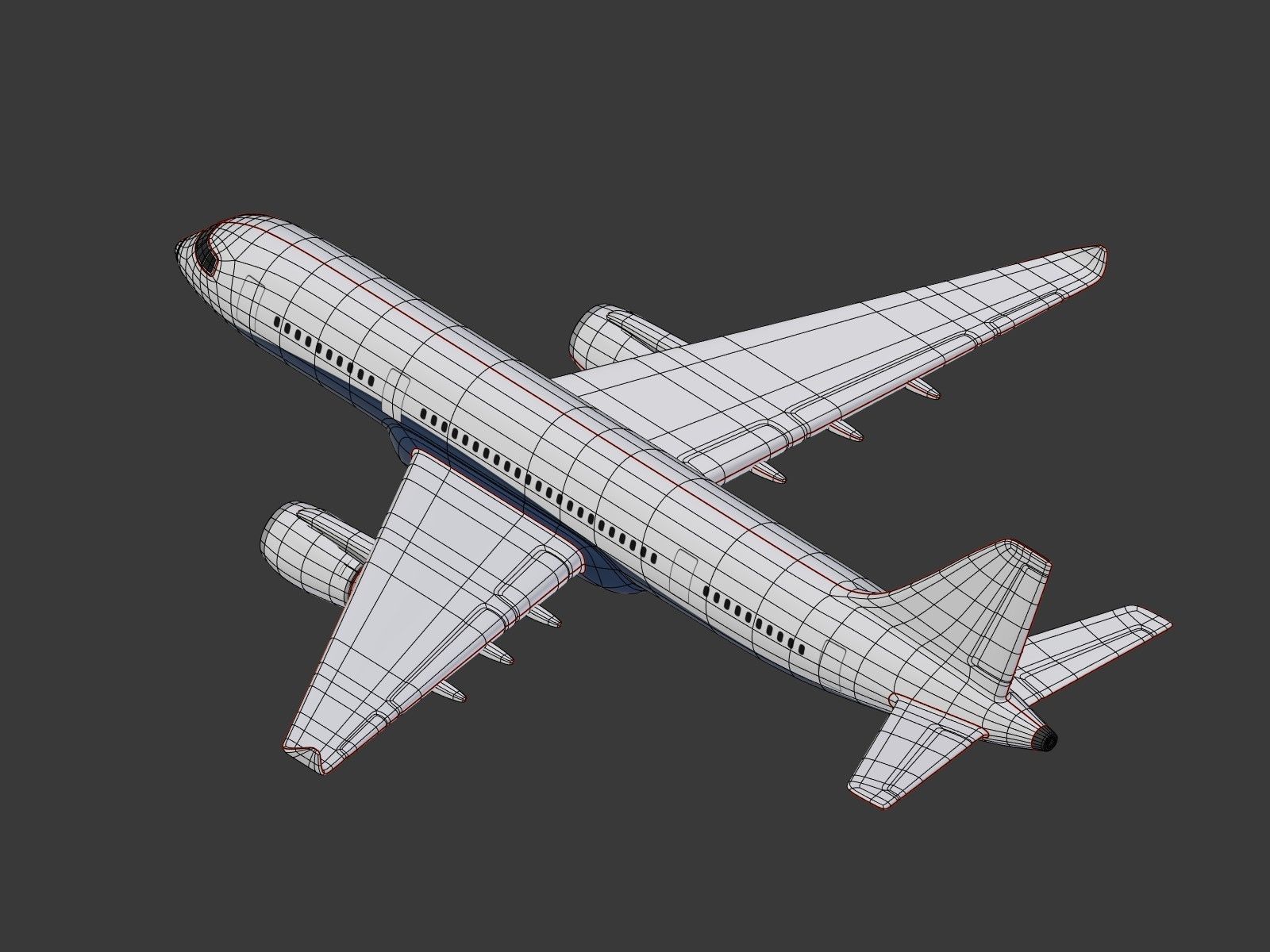 Generic Airliner - Plane - Airplane -- LowPoly Low-poly 3D model_16
