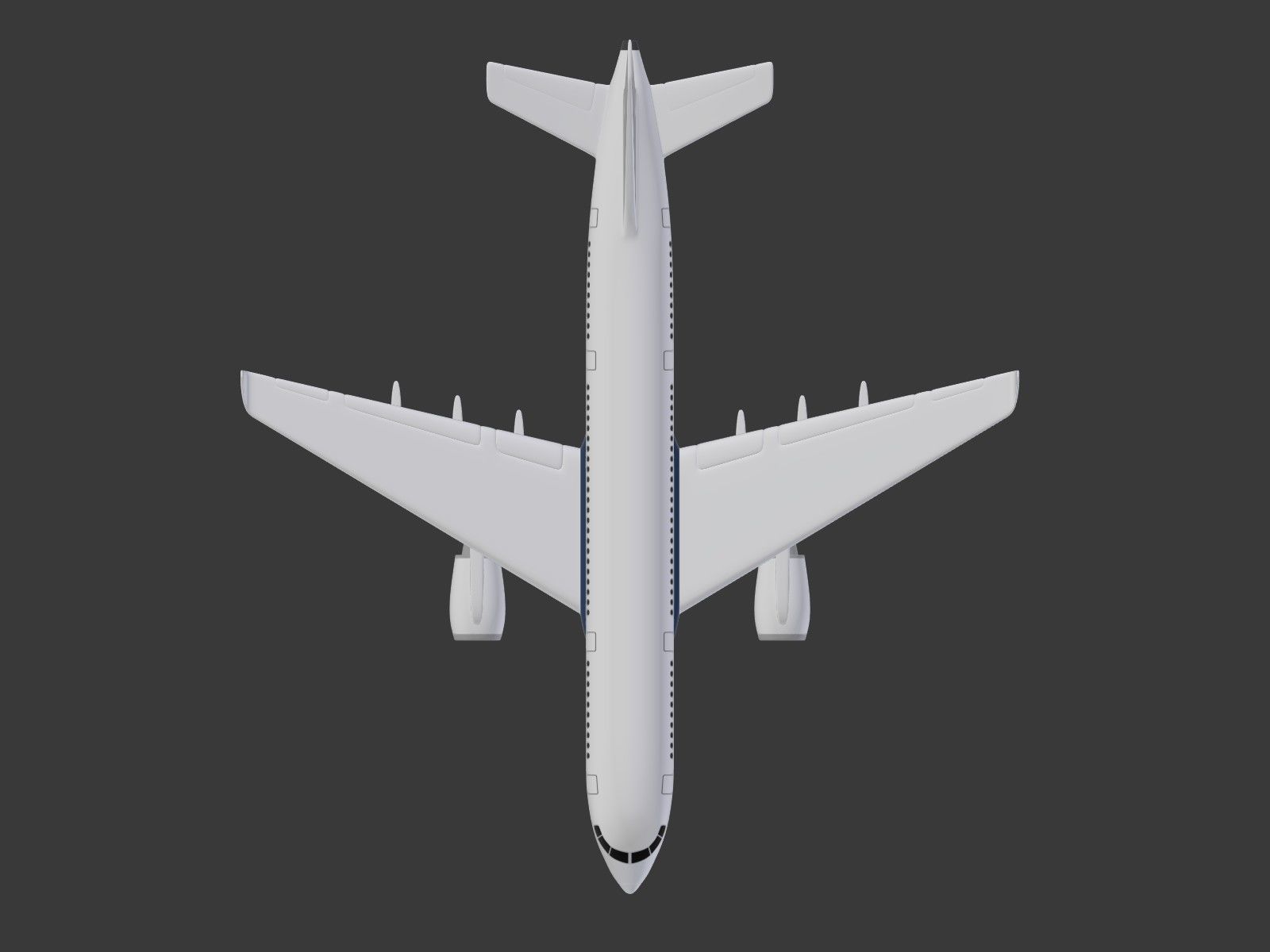 Generic Airliner - Plane - Airplane -- LowPoly Low-poly 3D model_17
