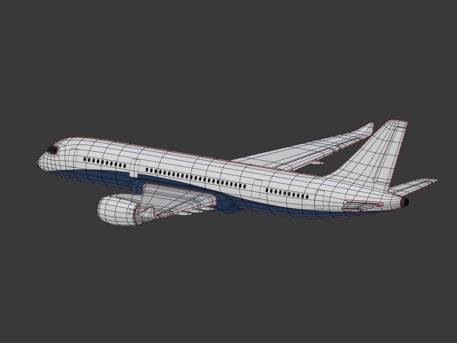 Generic Airliner - Plane - Airplane -- LowPoly Low-poly 3D model_9