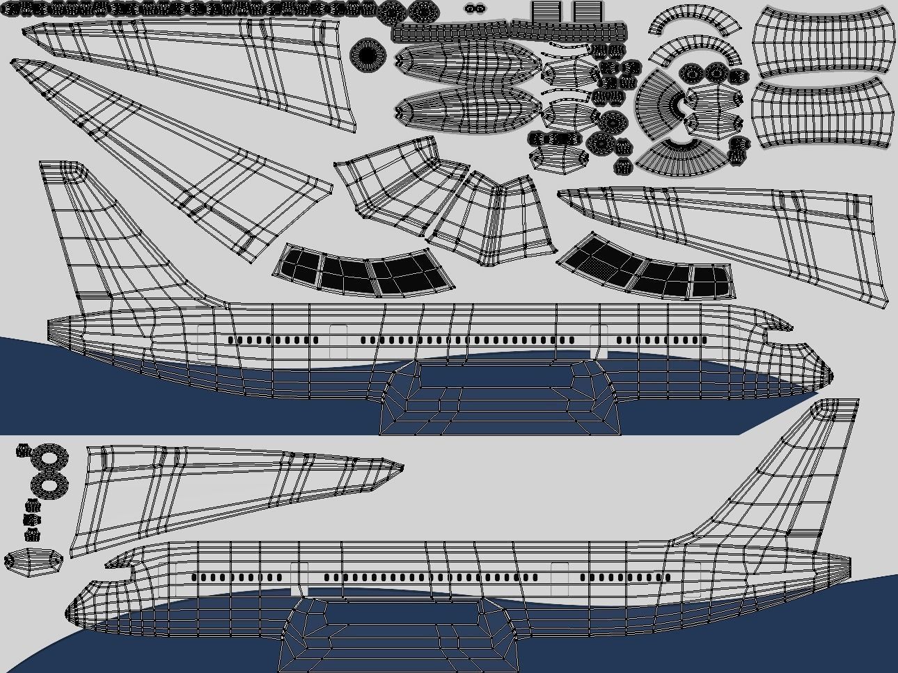 Generic Airliner - Plane - Airplane -- LowPoly Low-poly 3D model_1