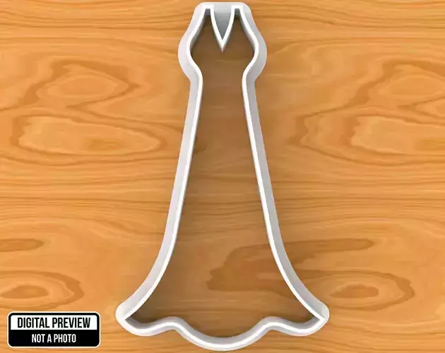 Wedding Dress Cookie Cutter 3D print model