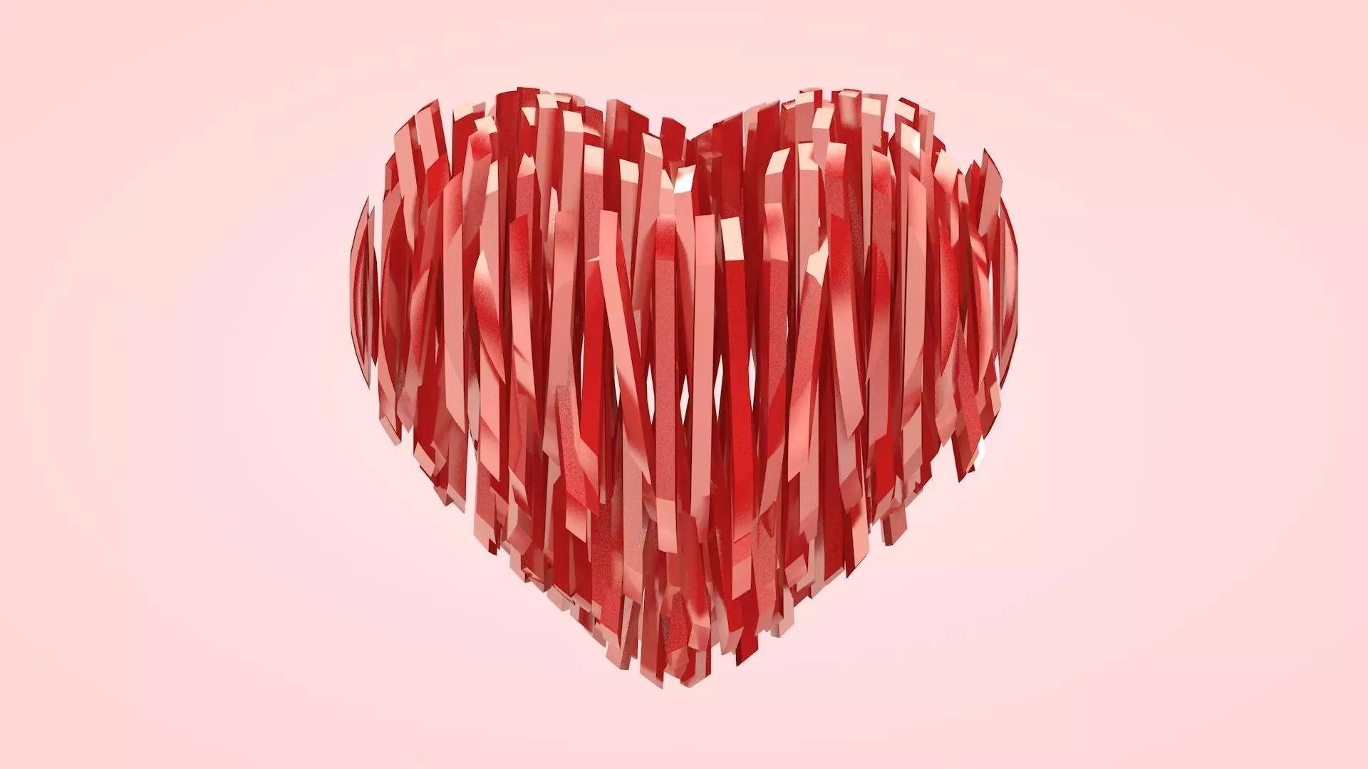 Heart Strips Low-poly 3D model_0