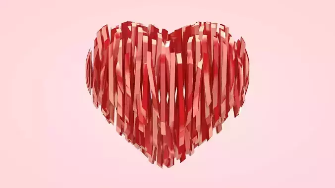 Heart Strips Low-poly 3D model