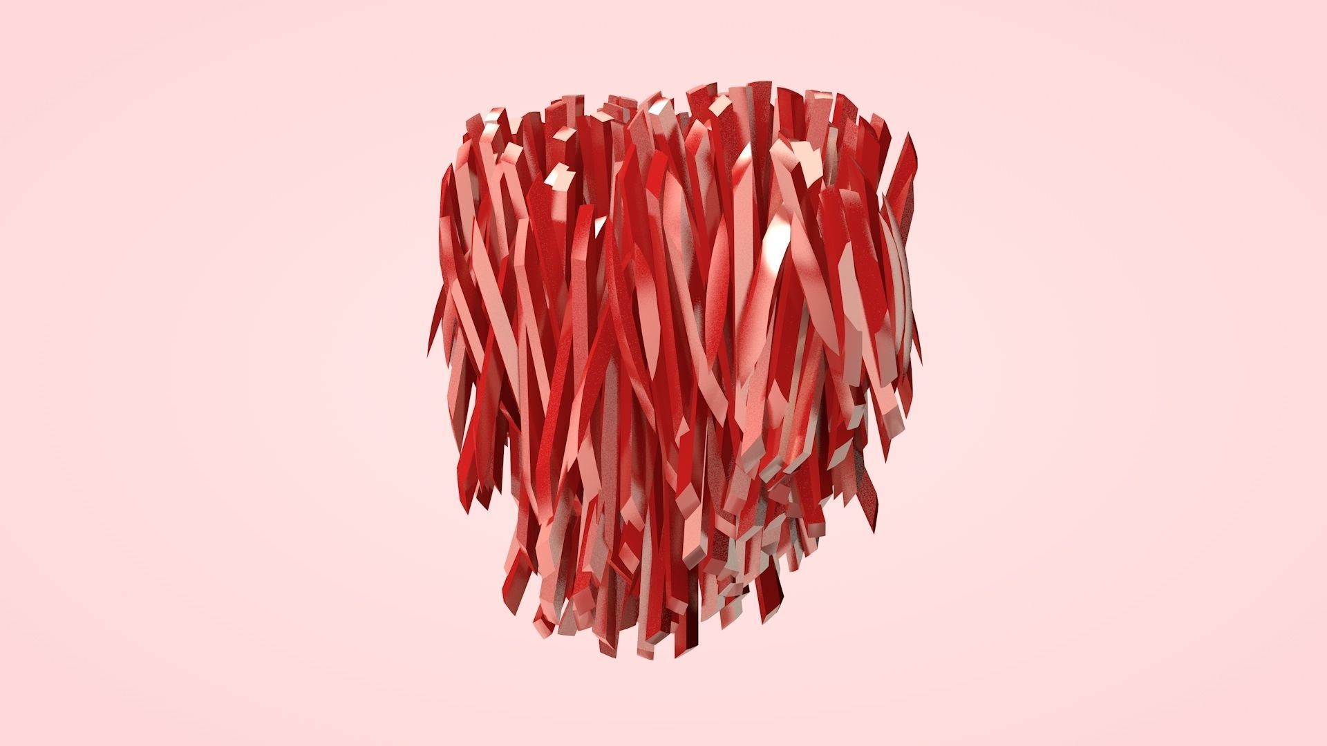 Heart Strips Low-poly 3D model_2