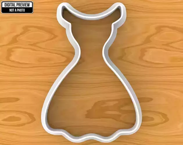 Wedding Dress Cookie Cutter 3D print model