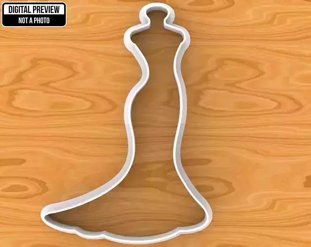 Wedding Dress Cookie Cutter 3D print model