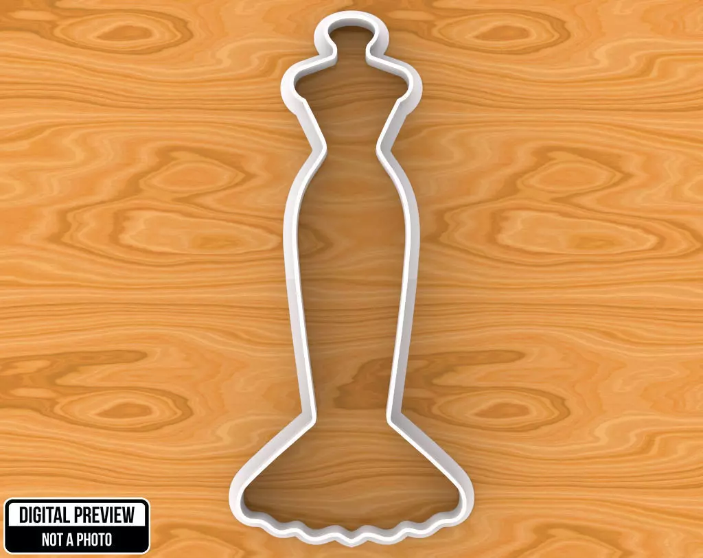 Wedding Dress Cookie Cutter 3D print model