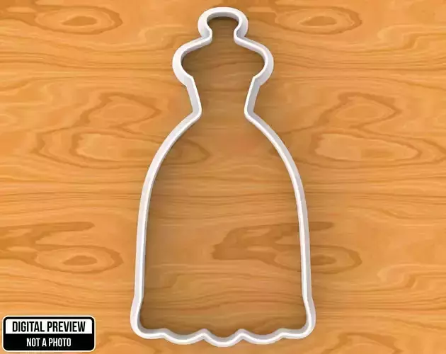 Wedding Dress Cookie Cutter 3D print model