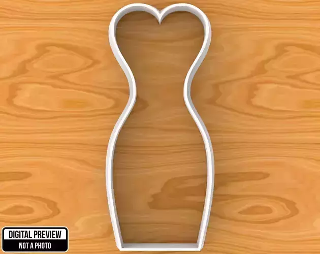 Wedding Dress Cookie Cutter 3D print model