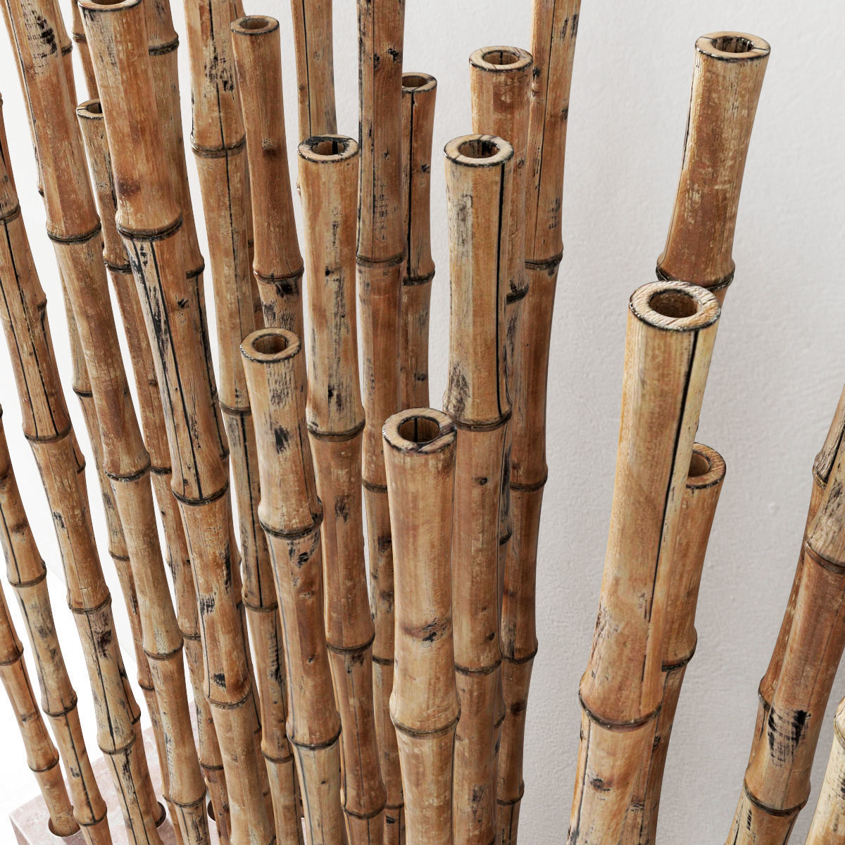 Branch bambood decor concrete fundament 3D model_3