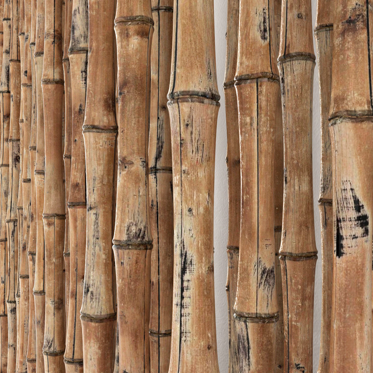 Branch bambood decor concrete fundament 3D model_2