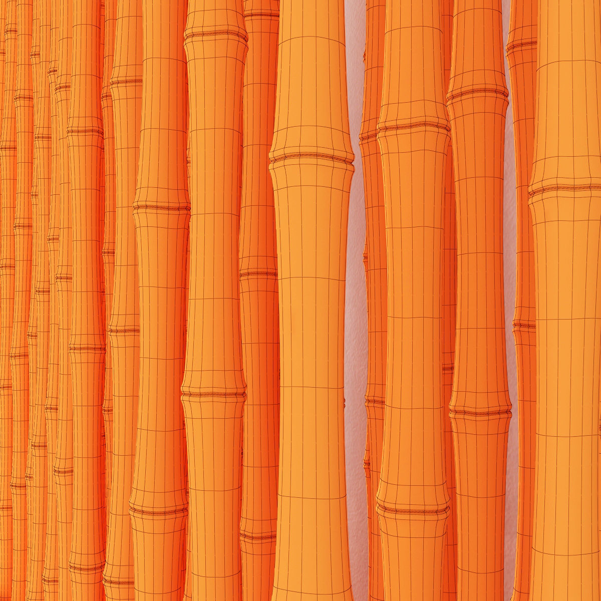 Branch bambood decor concrete fundament 3D model_9