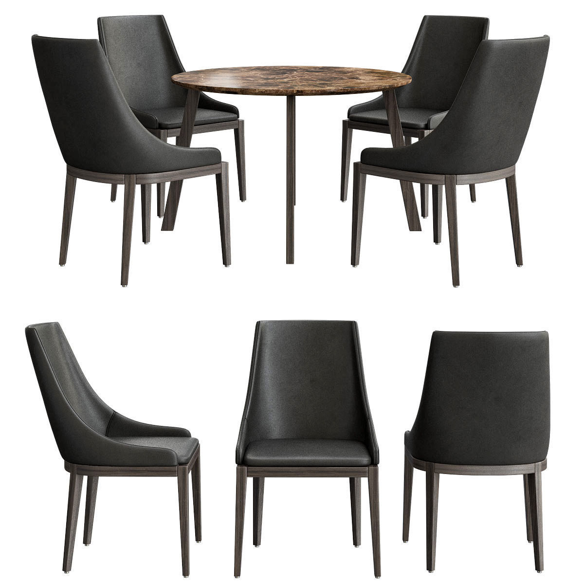 Dinning table Collection 17 Pieces 3d model 3D model_13