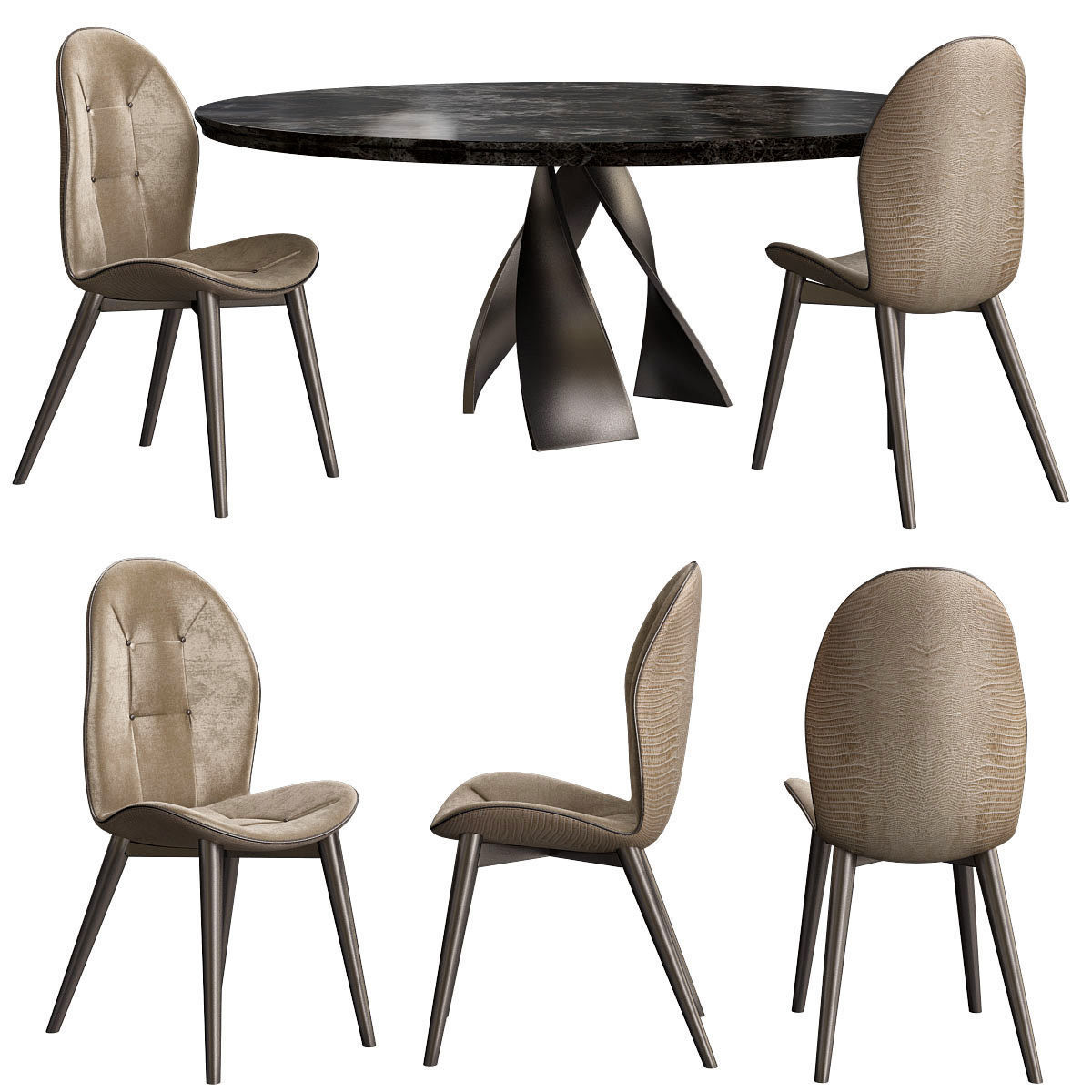 Dinning table Collection 17 Pieces 3d model 3D model_8