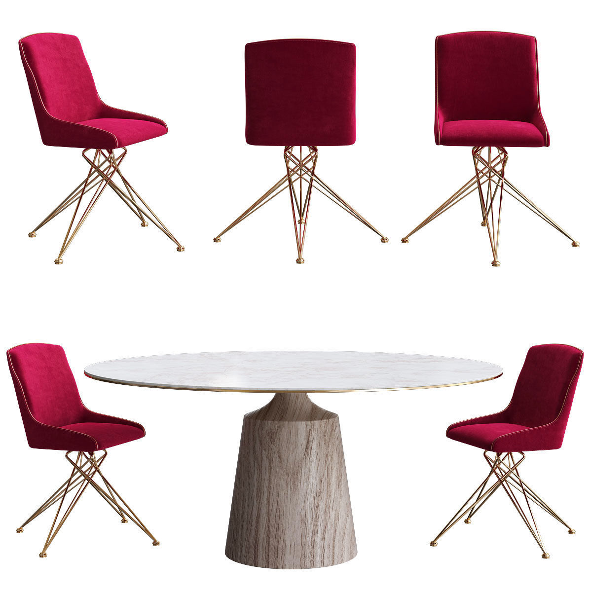 Dinning table Collection 17 Pieces 3d model 3D model_17