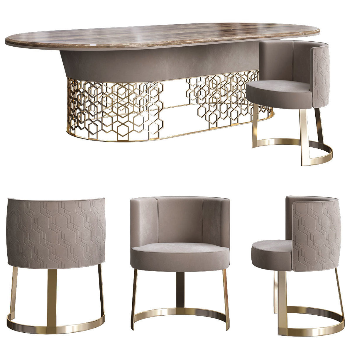 Dinning table Collection 17 Pieces 3d model 3D model_2