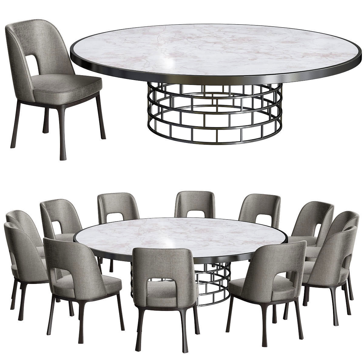 Dinning table Collection 17 Pieces 3d model 3D model_4