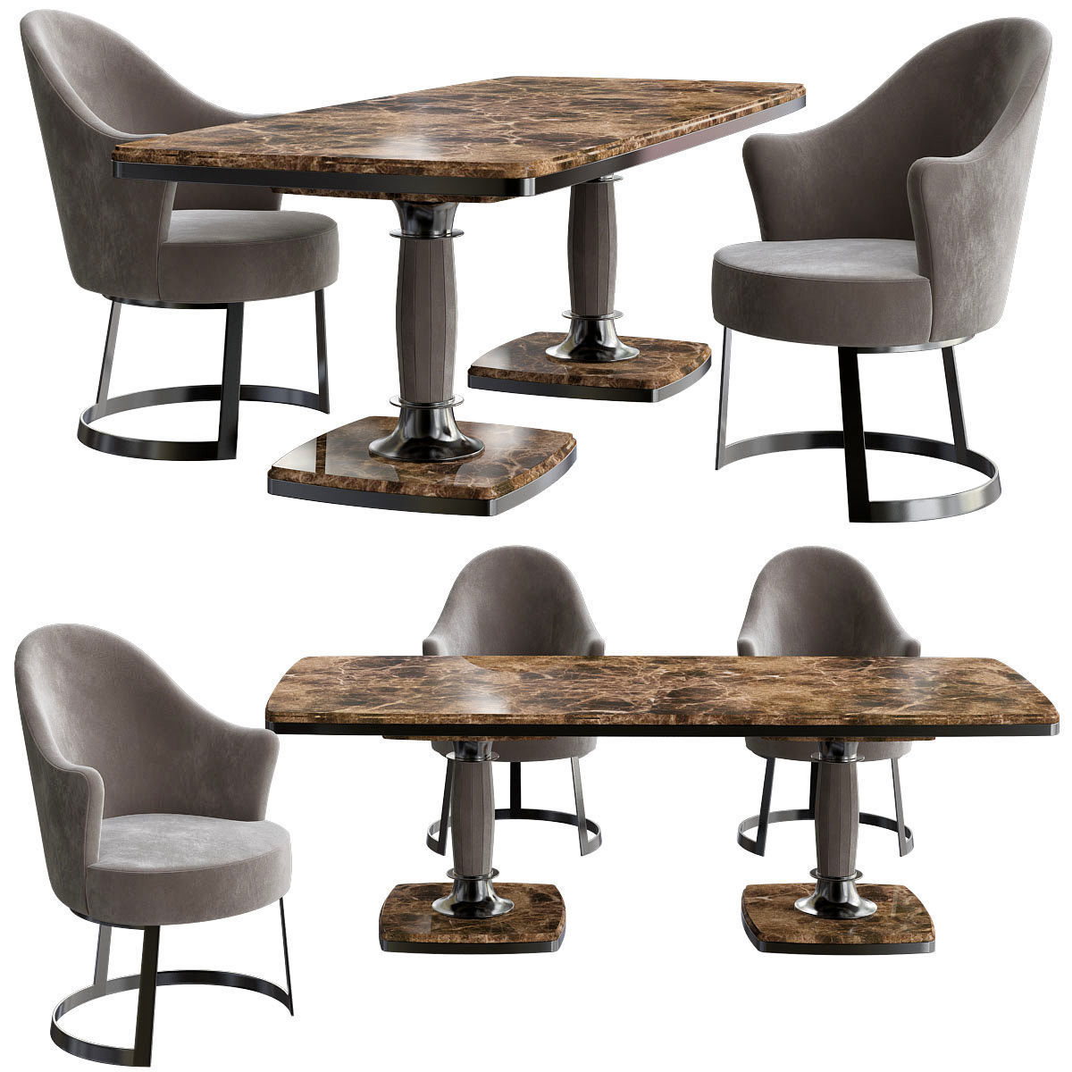 Dinning table Collection 17 Pieces 3d model 3D model_9