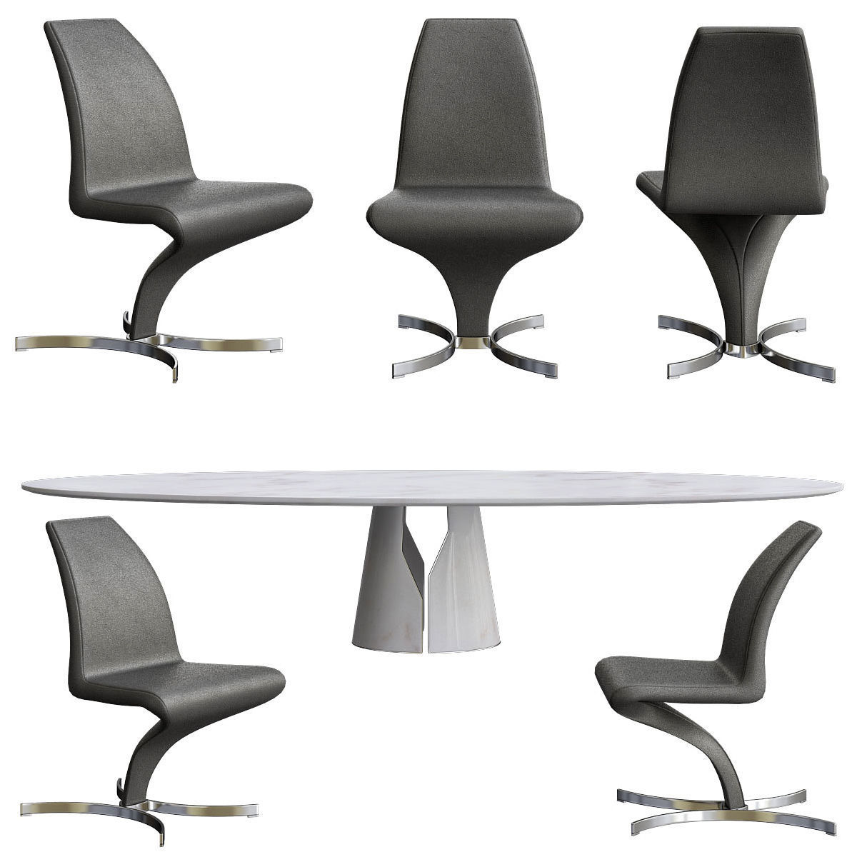 Dinning table Collection 17 Pieces 3d model 3D model_10