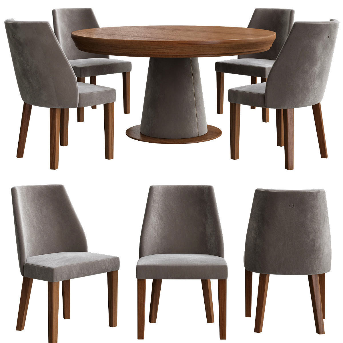 Dinning table Collection 17 Pieces 3d model 3D model_6