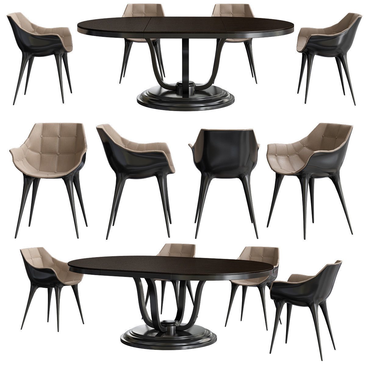 Dinning table Collection 17 Pieces 3d model 3D model_12
