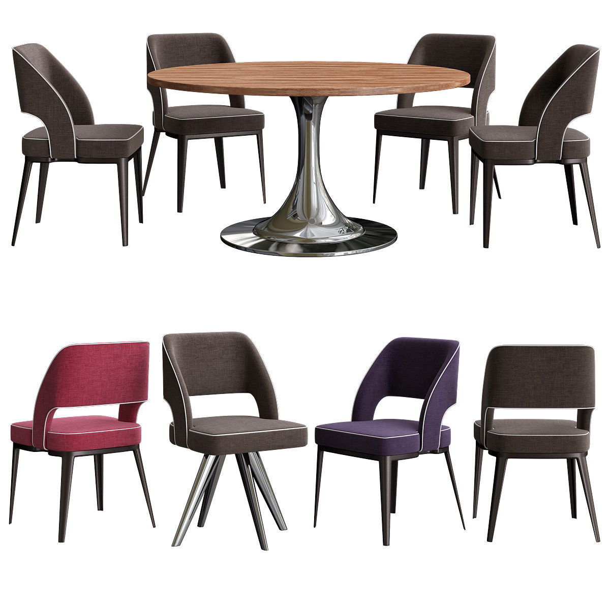 Dinning table Collection 17 Pieces 3d model 3D model_15