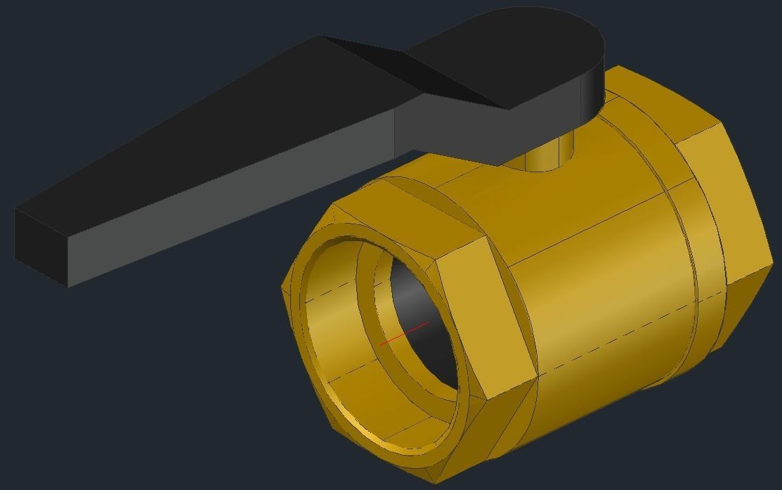 Ball Valve Threaded RB Sizes DN15 to DN100 Low-poly 3D model_5