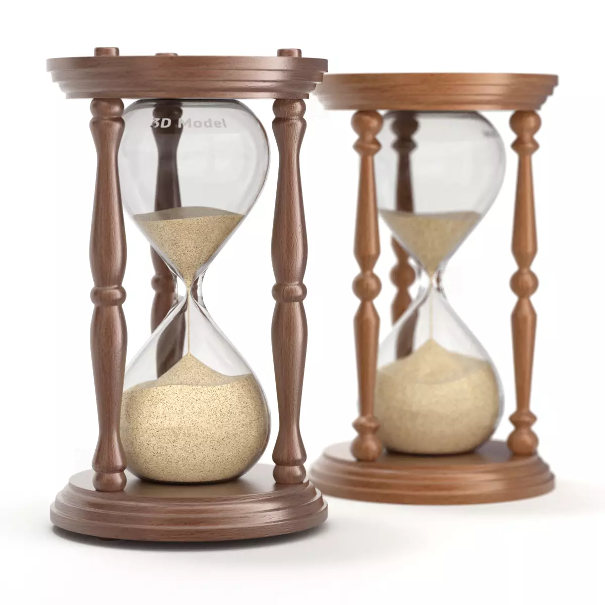 Hourglass with sand 3D model_0
