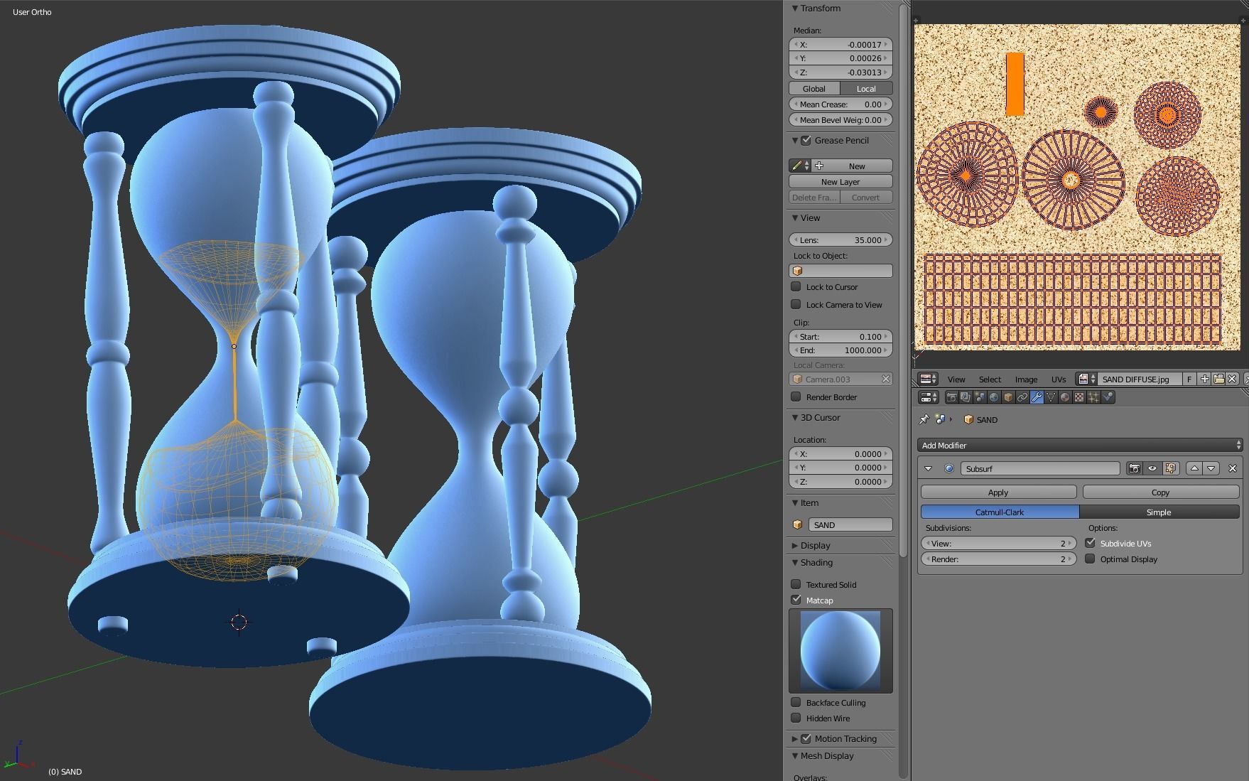 Hourglass with sand 3D model_12