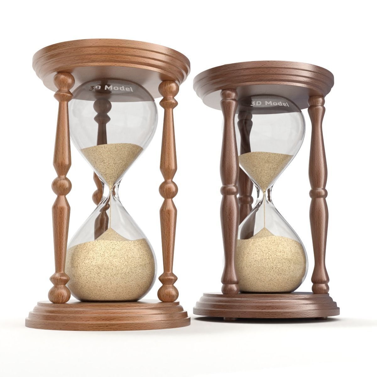 Hourglass with sand 3D model_4