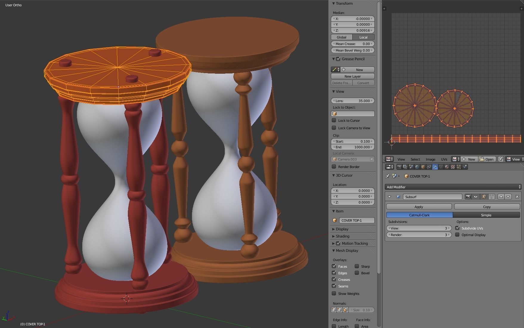 Hourglass with sand 3D model_14