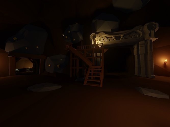 Ancient cave temple 3D model