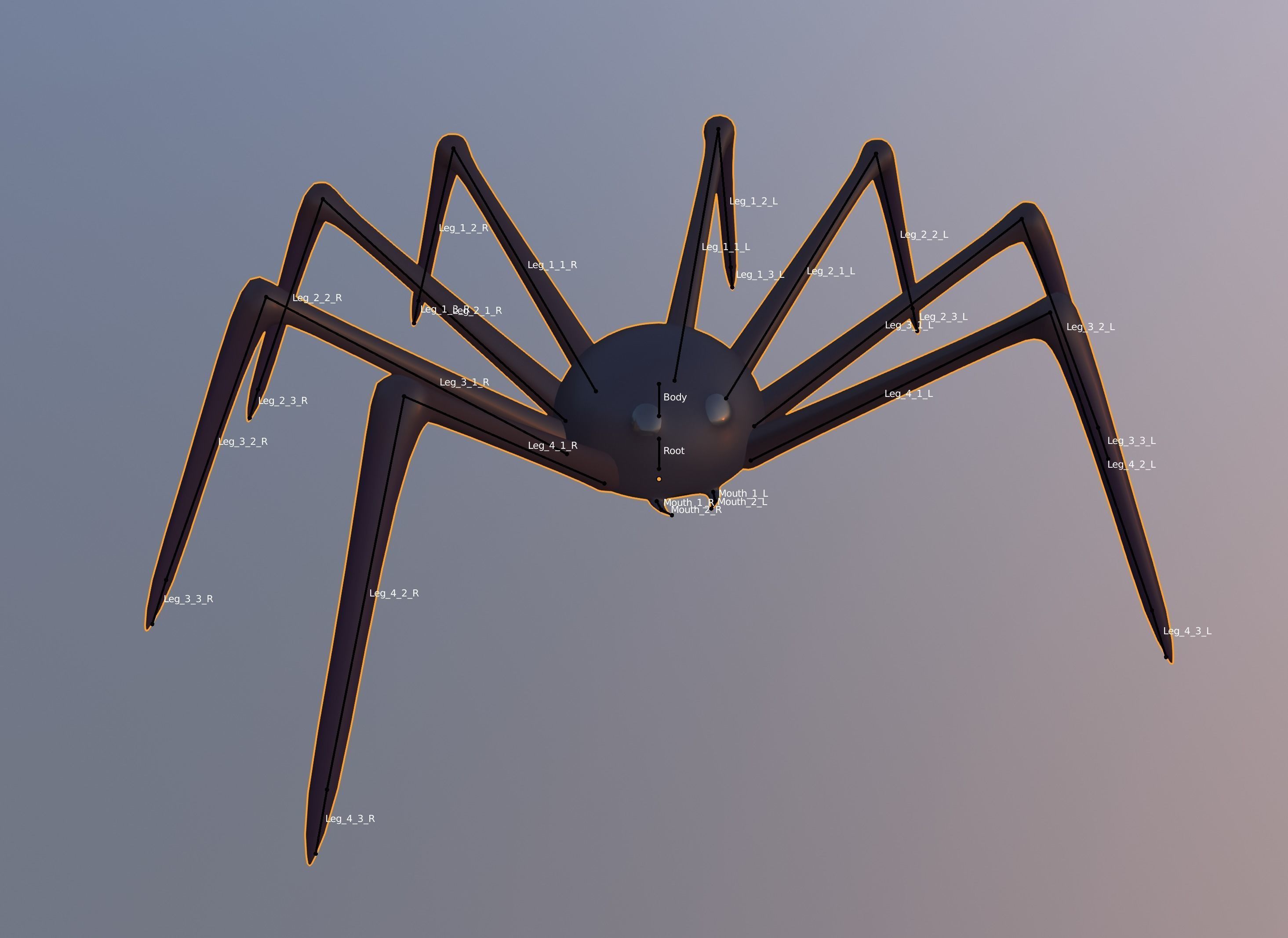 Halloween Toon Spider 3D model_8