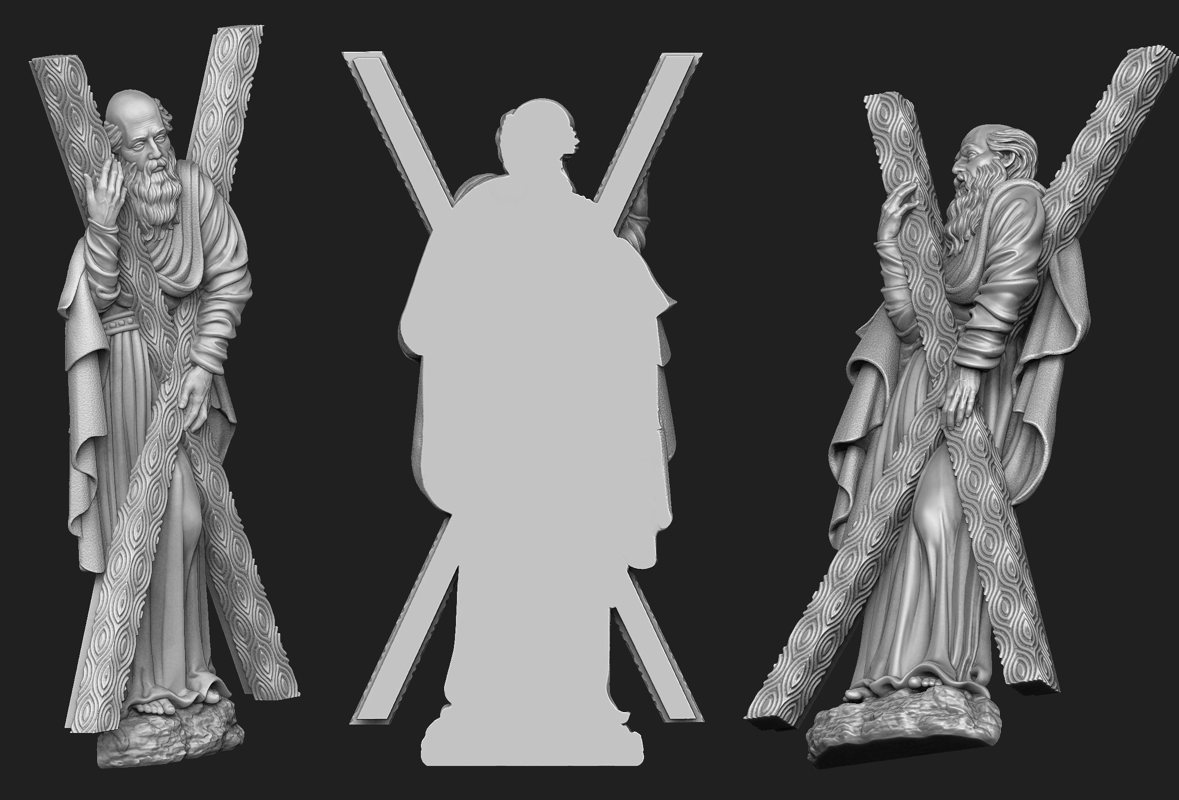 Saint Andrew Relief Set 3D print model_5
