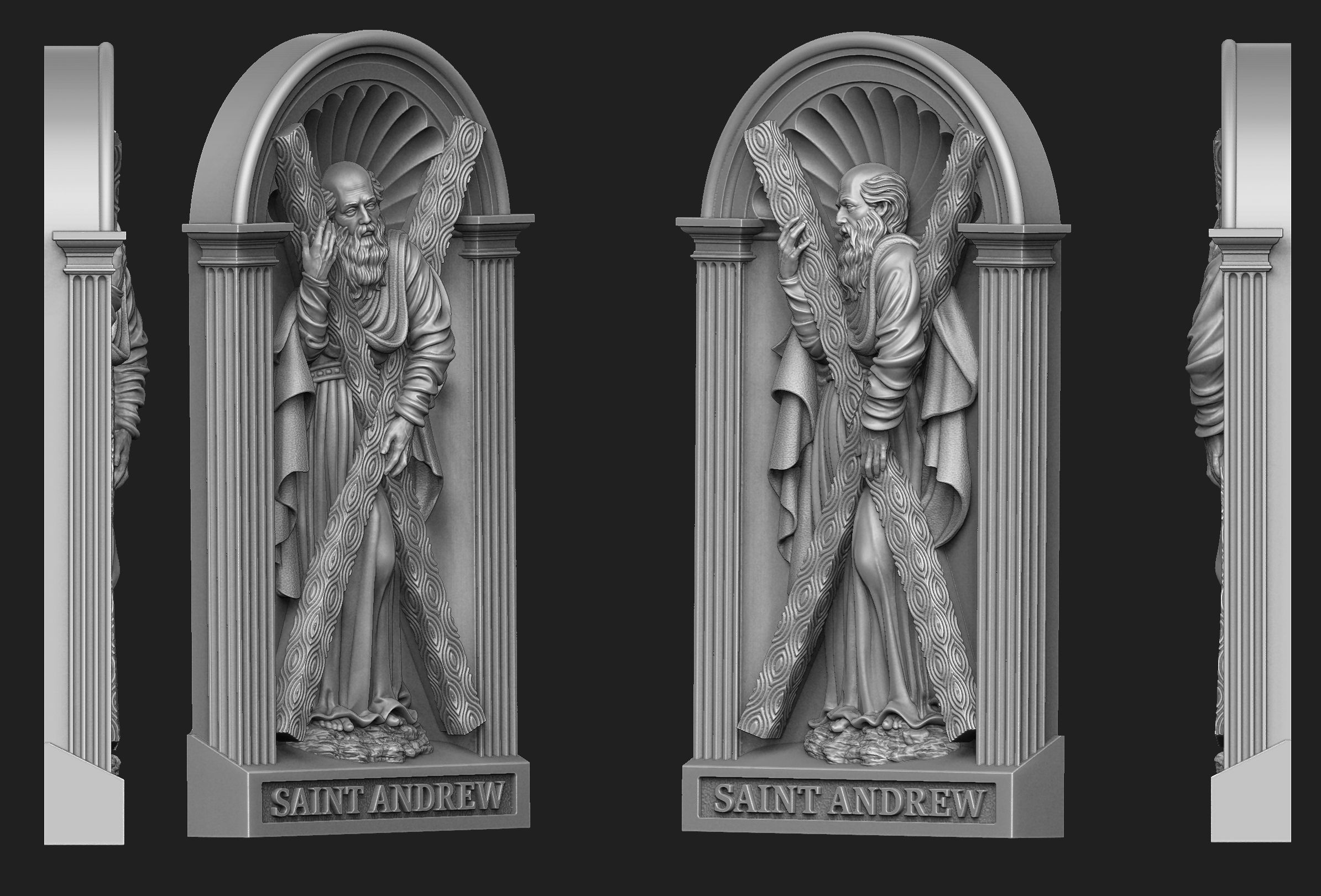 Saint Andrew Relief Set 3D print model_2