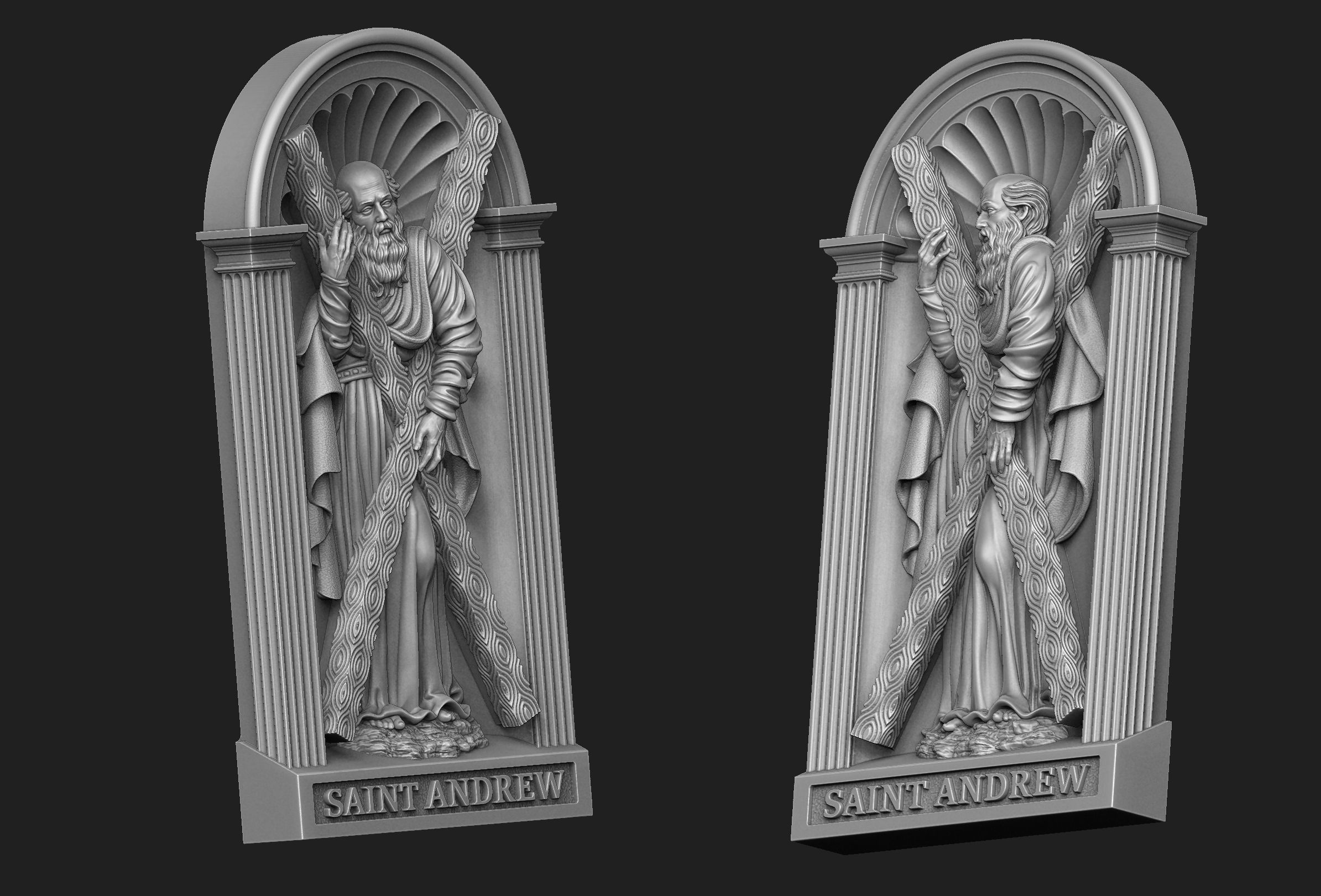 Saint Andrew Relief Set 3D print model_6
