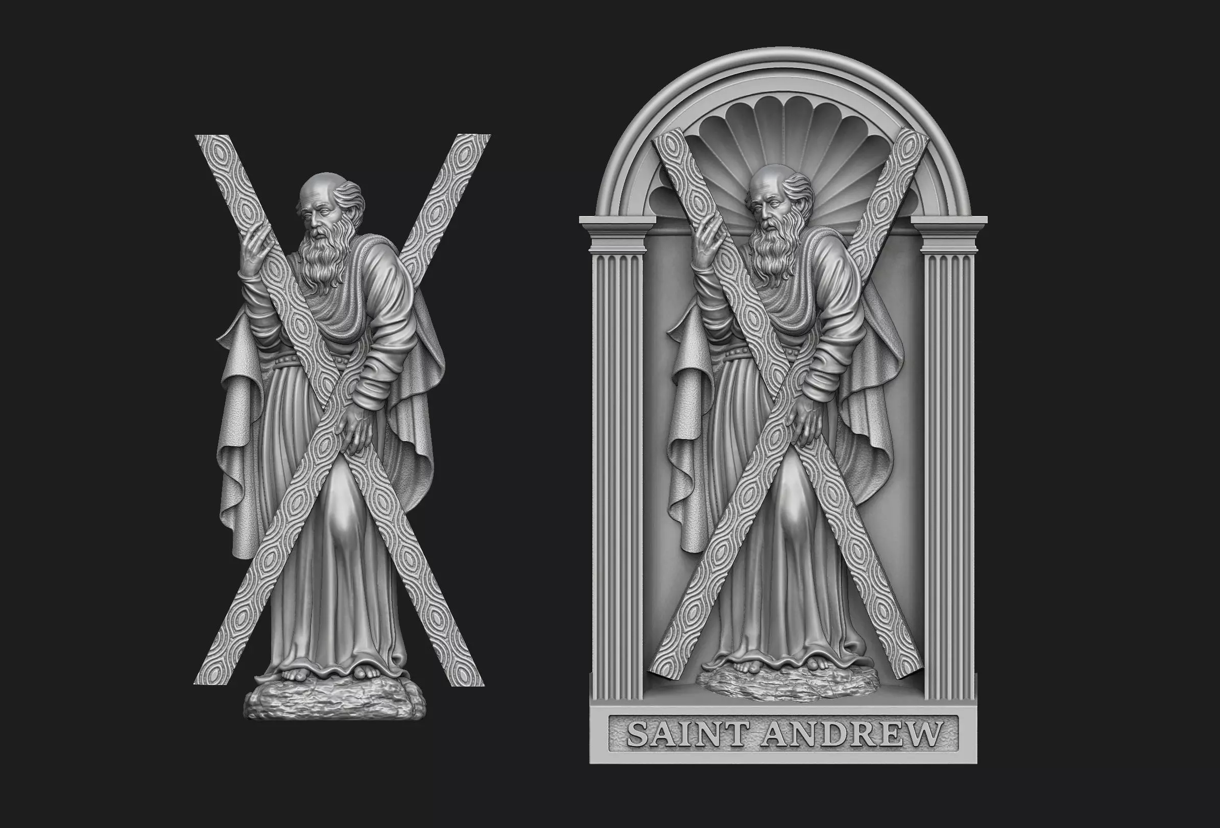 Saint Andrew Relief Set 3D print model_0