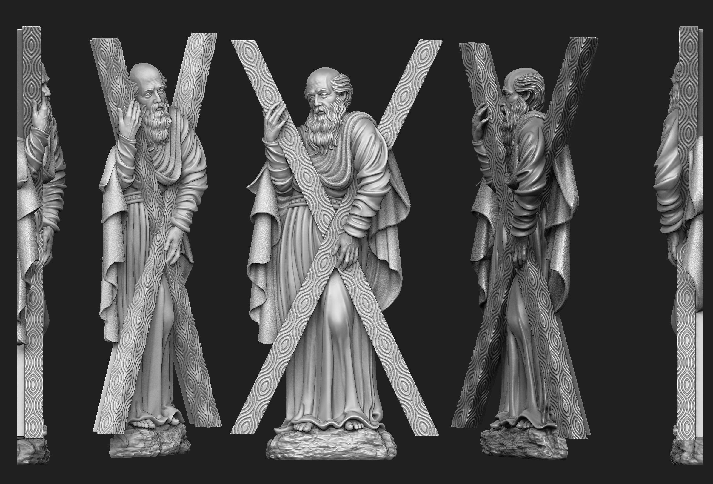 Saint Andrew Relief Set 3D print model_1