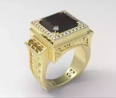 Man garnet ring