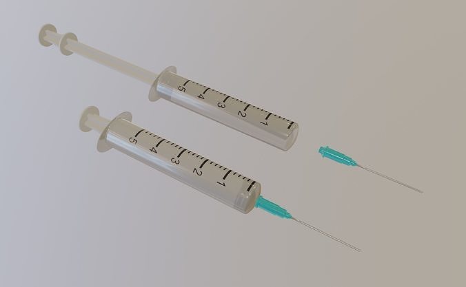 Syringe injection Low-poly 3D model