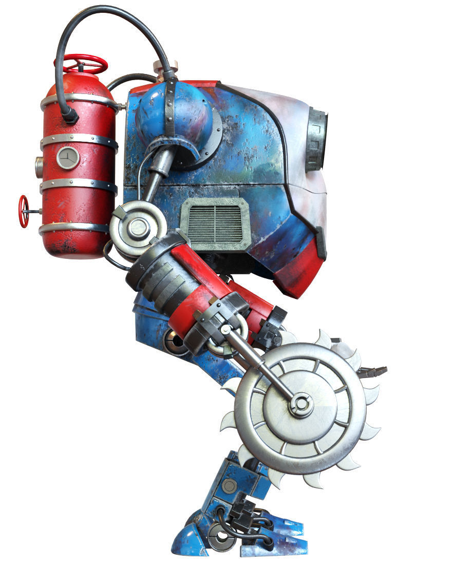 Robo 2 robot with eyes 3D model_4