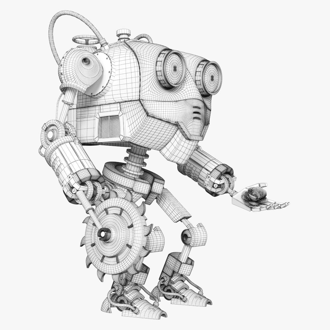 Robo 2 robot with eyes 3D model_5