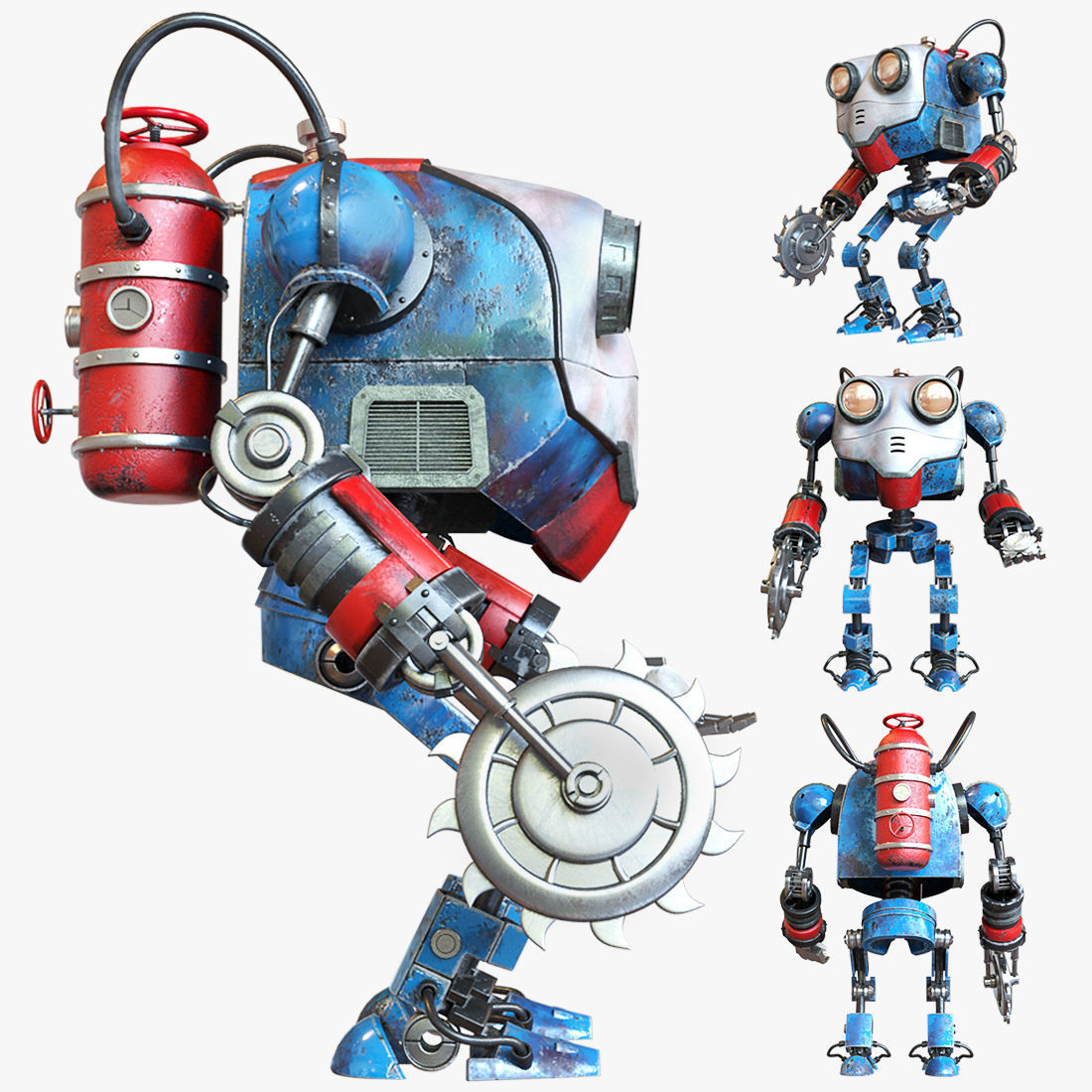 Robo 2 robot with eyes 3D model_2