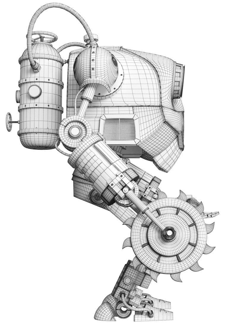 Robo 2 robot with eyes 3D model_6